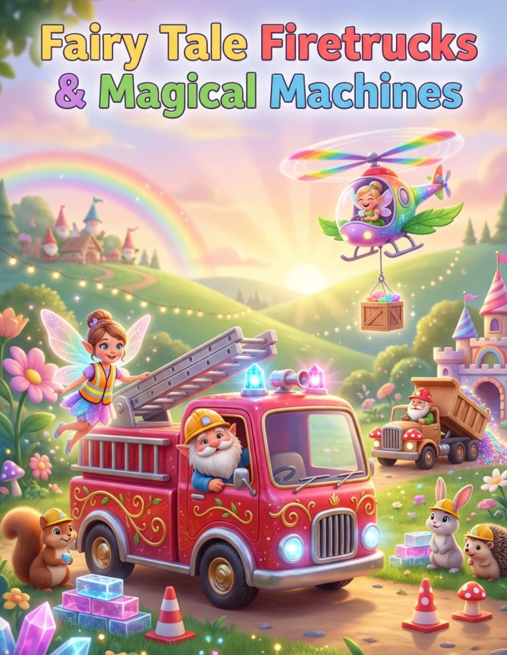 Fairy Tale Firetrucks & Magical Machines Colouring Book: Cute Fantasy Vehicle Adventures for Kids