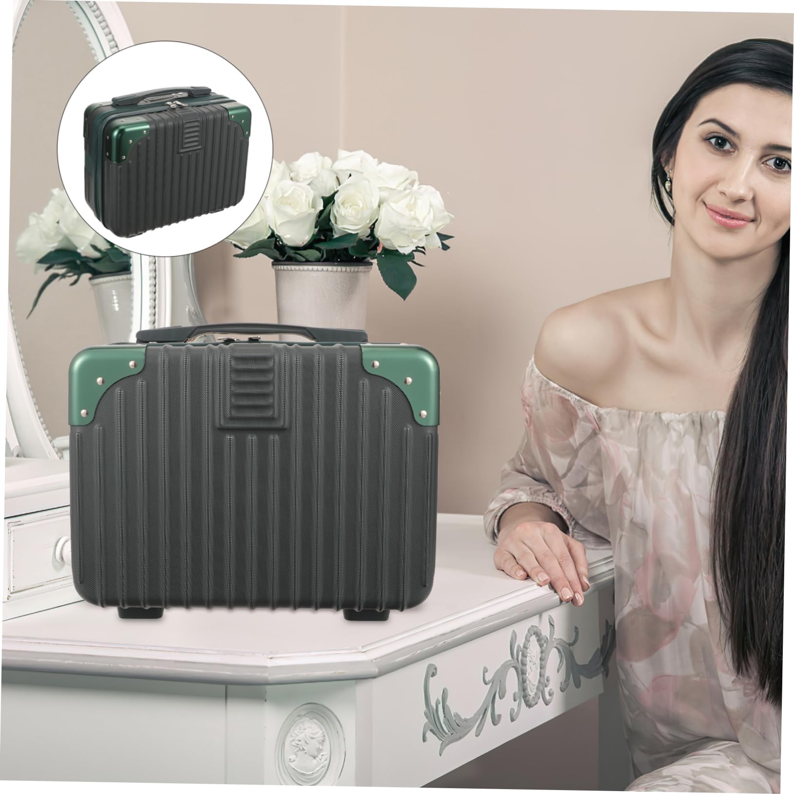 Borsa Cosmetica da Viaggio 14 Pollici Abs per Trucchi Donna Uomo Chiusura Pratica