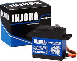 INJORA RC Servo 25KG Digital Servo High Torque RC Parts for 1:10 RC Crawler SCX10 TRX4 D90 (25KG)
