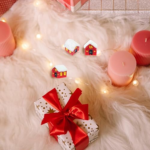 Miniatura 9 de Yardwe 10pcs Mini Adornos de Navidad Mini Accesorios Mini Figuras de Resina Globos de Nieve de Navidad de Madera Pequeña Miniatura Adornos de Árbol