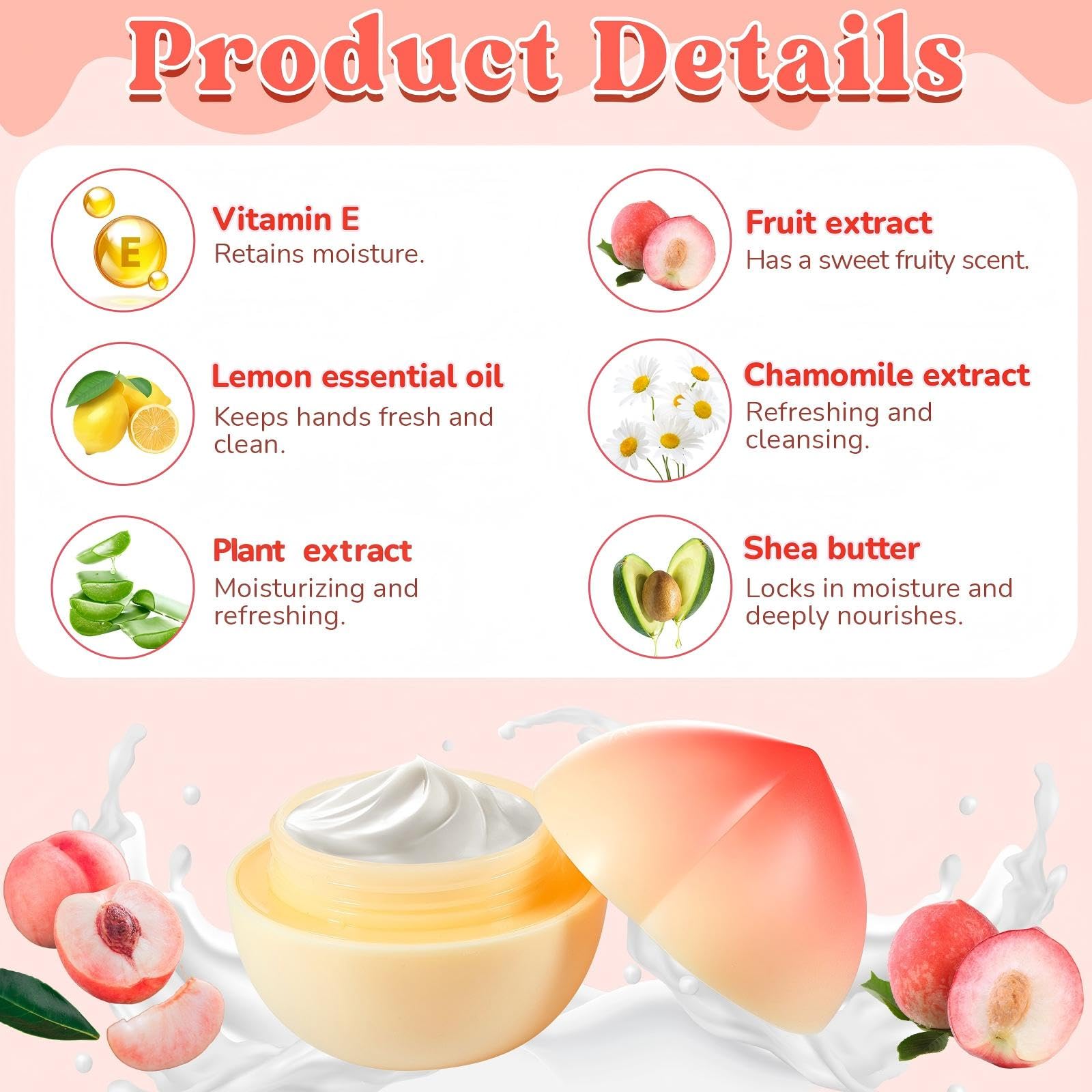 Set di 12 creme mani alla pesca da regalare a donne, divertente regalo di Natale con crema mani alla frutta per insegnanti, madri, infermieri, addio al nubilato e dipendenti.