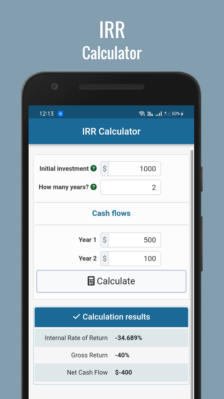 IRR Calculator App on Amazon Appstore