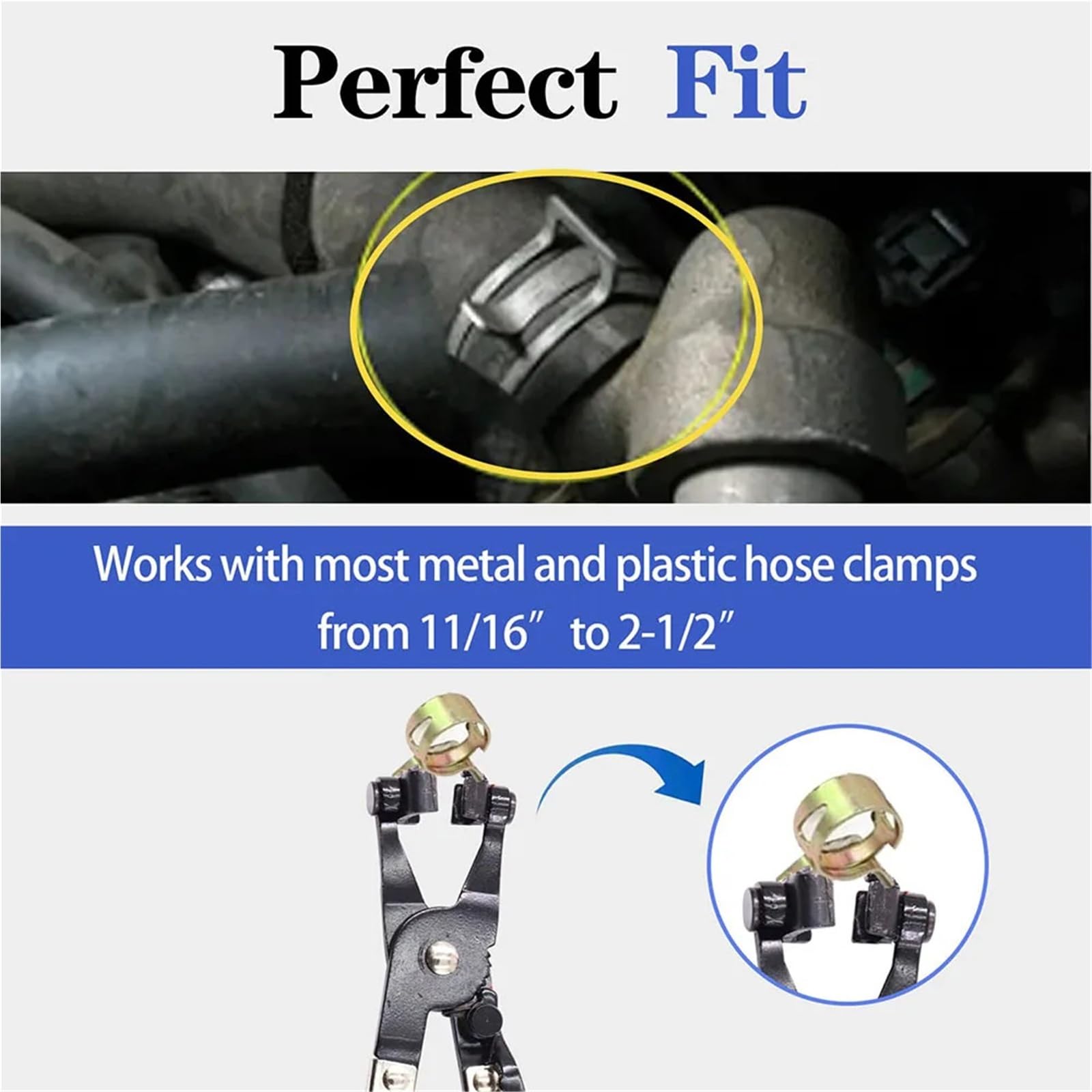 9pcs Trim Removal Tool Wire Long Reach Hose Clamp Pliers Set Fuel Oil Water Hose Auto Tools With Box For Car