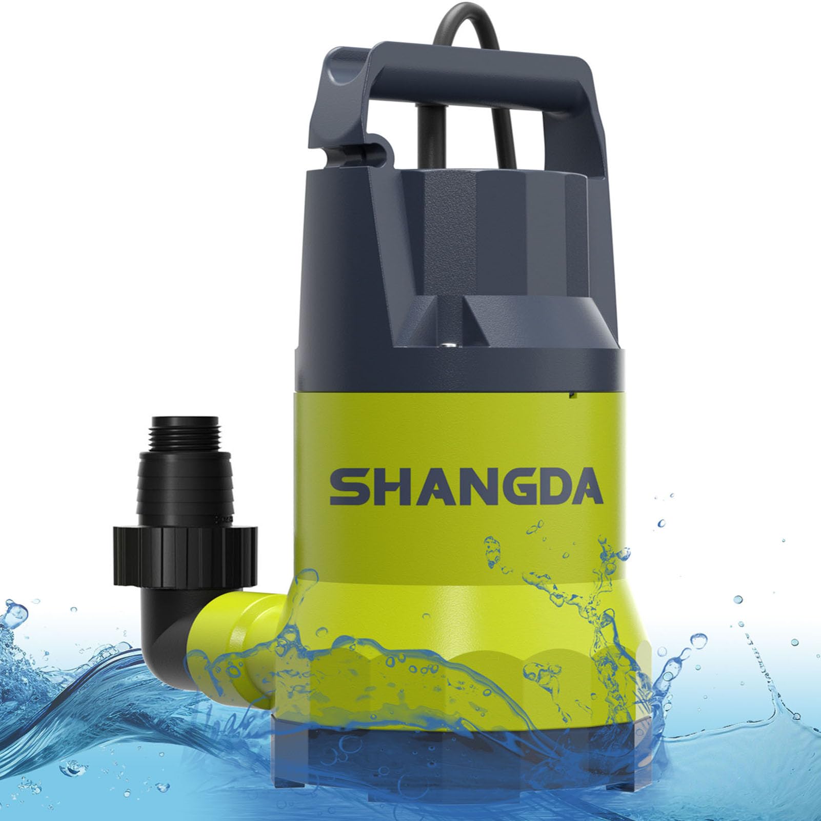 Zatapialna pompa ściekowa 1,5 HP 5500 GPH przenośna pompa spustowa do basenu, piwnicy, jacuzzi, ogrodu z adapterami