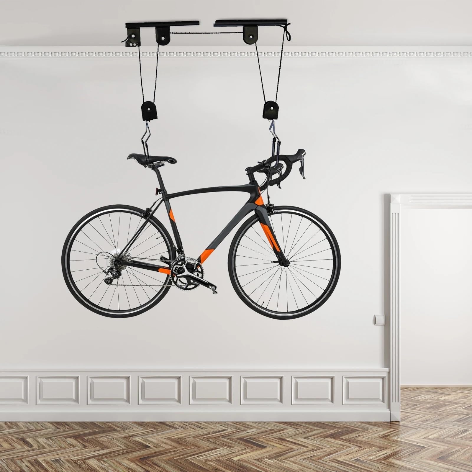 Kajak-deckenlift Fahrradaufzug for die Garage, Deckenmontage, Flaschenzugsystem, Fahrradaufbewahrung, Satz Fahrradaufhänger for die Garagenaufbewahrung Garagen-lagerlift