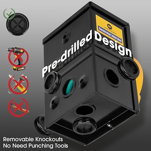 Miniatura 3 de LAZMUMI Cable de alimentación para generador de 50 amperios y 25 pies y caja de entrada de alimentación, kit combinado impermeable, 125V250V 50A