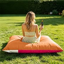 Outdoor Bean BagNo Filler Swim Pool Float Sofa Bed Cover Beach Club Event Pillowsac for Beach Boat Courtyard Basement Bean Bag Chairs for AdultsOrange-red,X-Large