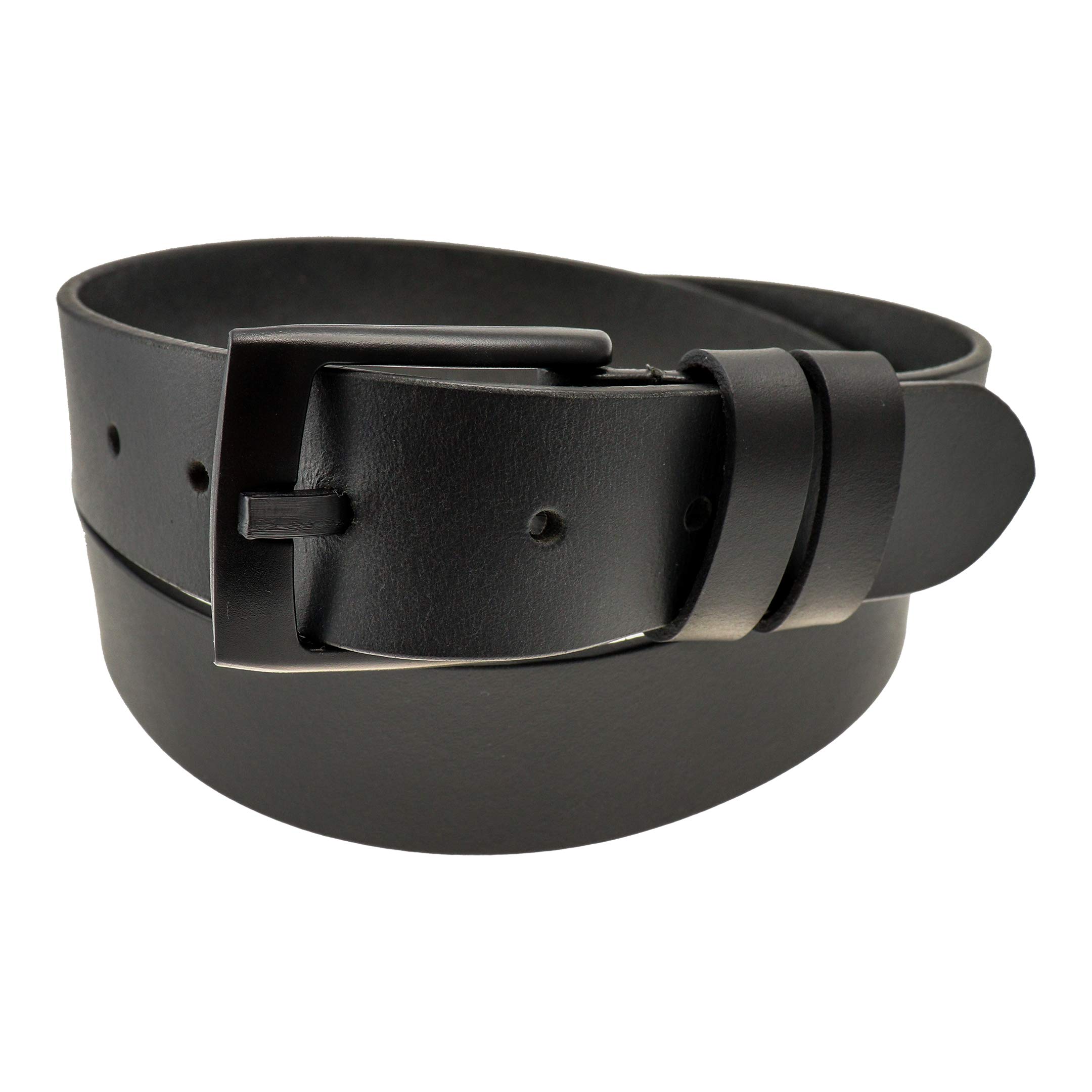 Thomas Bates Transit Leather Metal Free 3D Printed Buckle Belt (Black, 36)