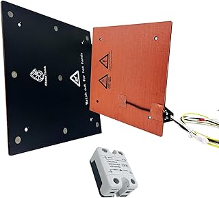 235 * 235mm 500w Silicone Heated Bed for Ender3, ender3 pro, ender3 v2,Ender 3 neo 3D Printer Upgrade kit, 6061 Aluminum Plate Hotbed Built-in Samarium Cobalt Magnet, Solid State Relay from ChowThink