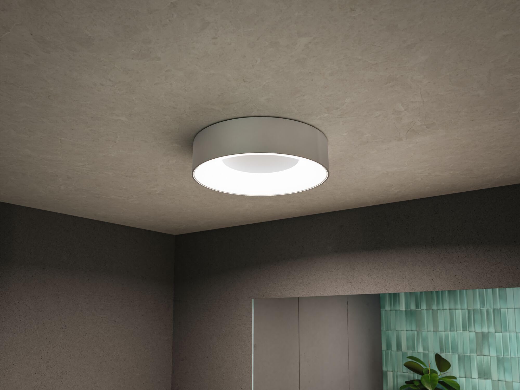 Paulmann 71094 Plafón LED Casca IP44 White Switch 2300lm 230V 18W, aluminio, redondo, regulable, metal, plástico, 3000K