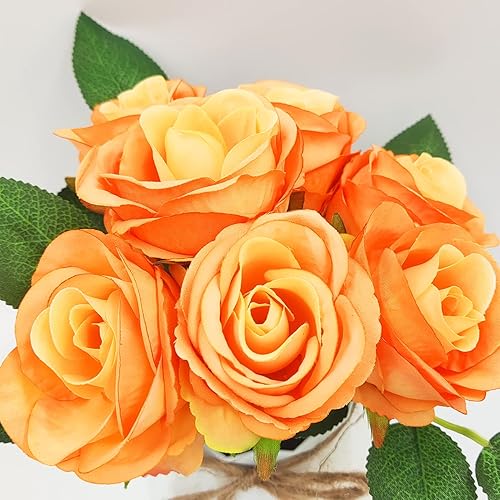 Miniatura 6 de Ziosxin Juego de flores artificiales en maceta, flores artificiales bonsái, ramo de flores falsas con maceta, arreglo de flores de seda para