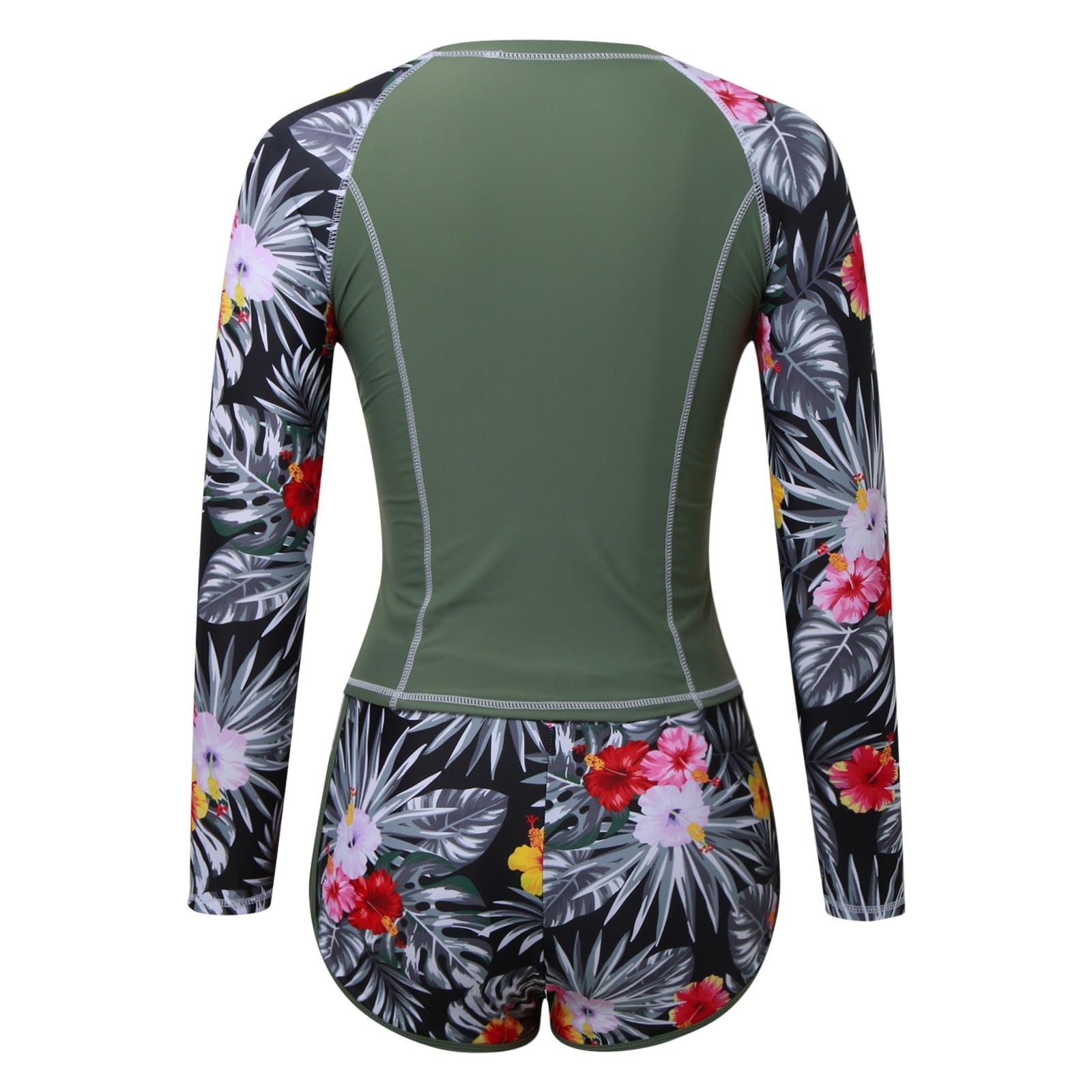 Generisch 2-teiliger Damen-Rashguard mit integriertem BH Badeanzüge mit UPF 50+ Boyshort-Hose