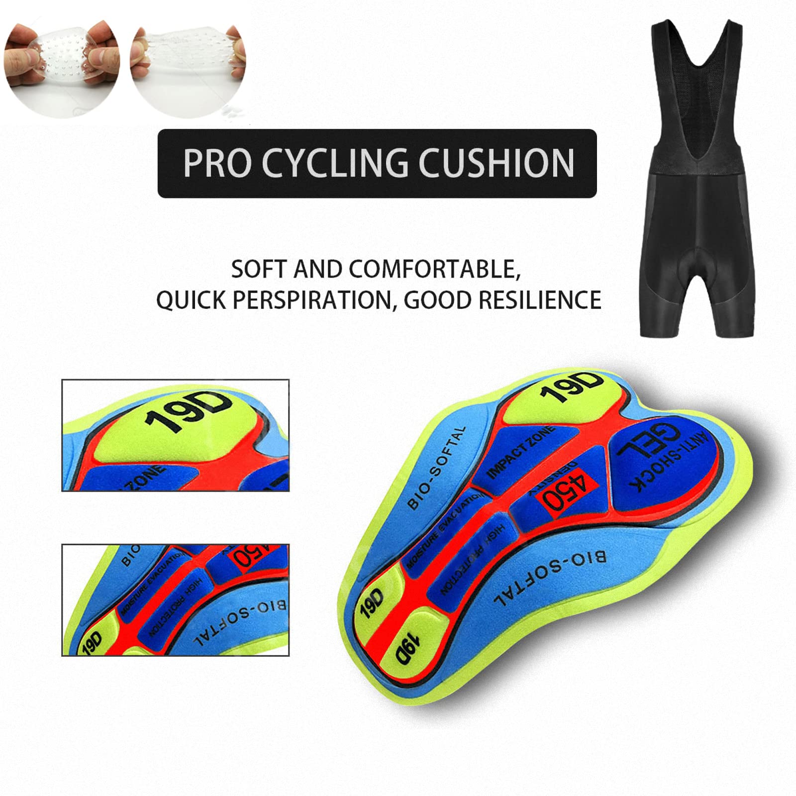 Kurzarm radanzug für Herren,bib Shorts mit Gel gepolsterten hosenträgern,Fahrrad Bekleidung radanzug radtrikot Anzug, Sommer Outdoor atmungsaktives rennrad TB radshirt