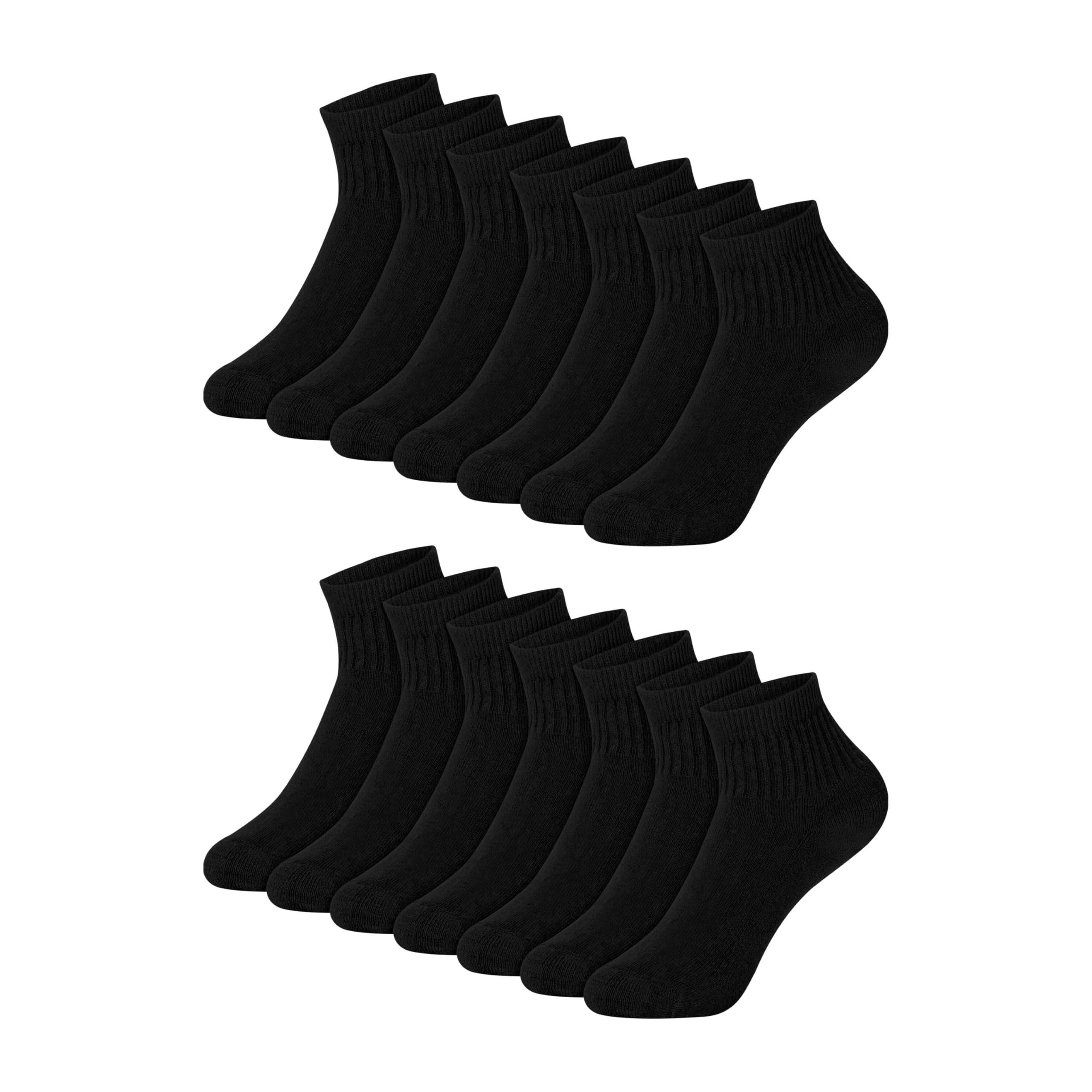 Hanes Boys' Socks Pack, Double Tough Moisture Wicking Ankle, Crew, No Show Socks, 12 &amp; 14 Pair Packs