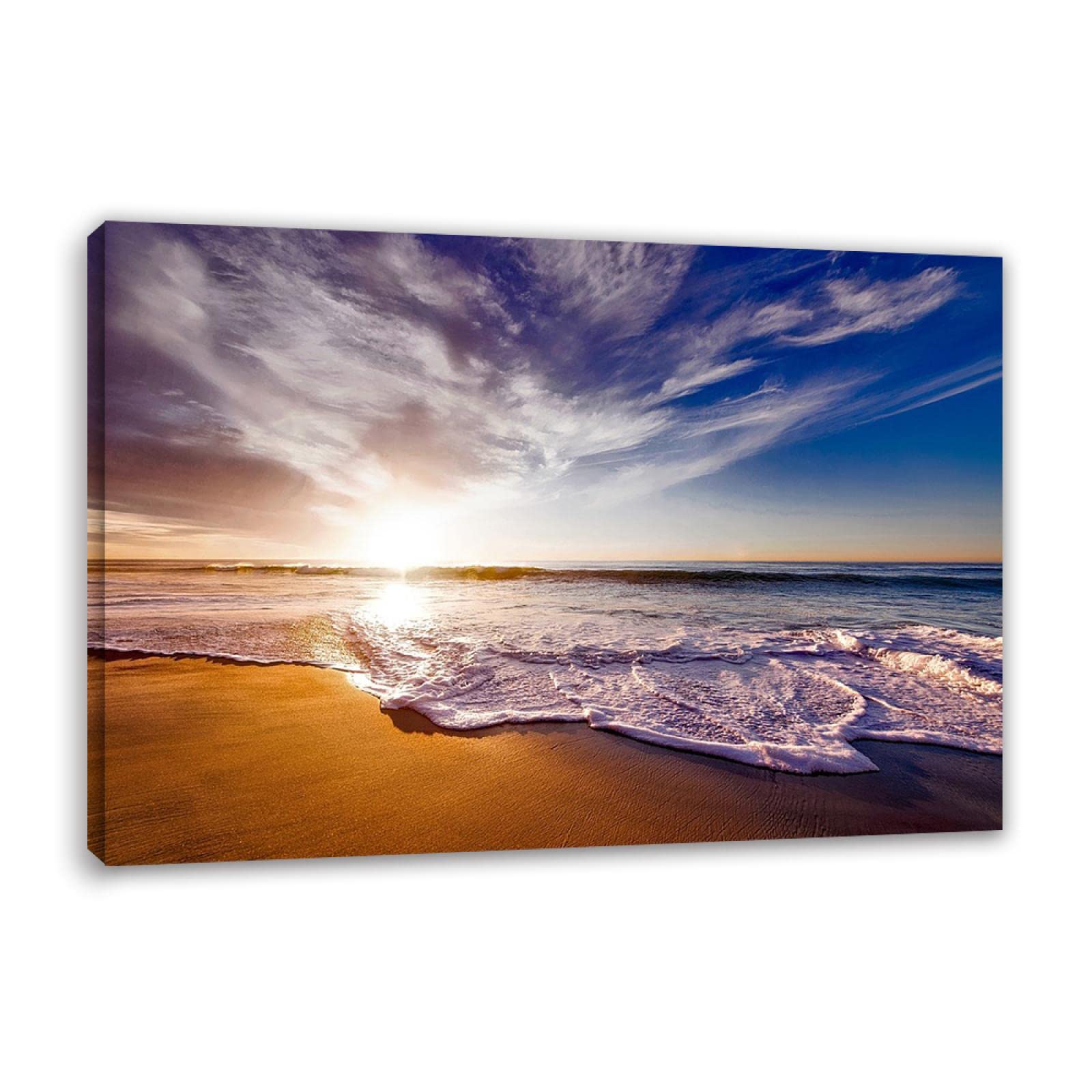 Apcgsm Bilder Ocean Beach. Bild auf Leinwand Strand Nature. Sonnenuntergang Meeres. Wandbild Leinwand Landschaft,Leinwanddrucke Kunstdrucke. Gerahmt fertig zum Aufhängen. 60x90cm(23,6x35,4") gerahmt
