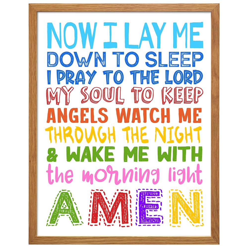 Jesus Christ Bible Verse Wall Art 11x14 FRAMED - Christian Gifts for Kids - Nursery Decor - Toddler Room Decoration - Christian Wall Decor - God Print