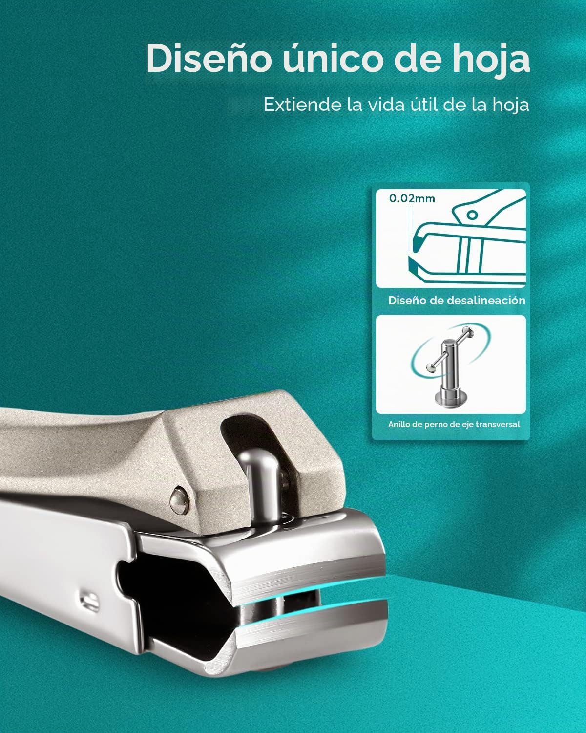 Cortador de uñas para Uñas Gruesas, Profesional con Colector, Acero Inoxidable de Grado Médico, fino y Duro.Juego de Cortauñas para Hombres y Mujeres