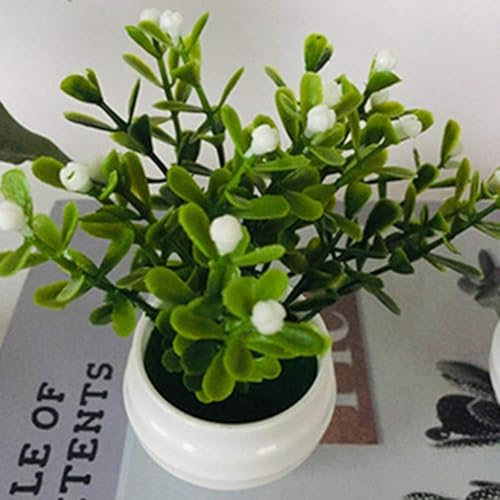 Miniatura 8 de Jinshining 1 paquete de plantas falsas en maceta, plantas y flores artificiales, plantas verdes artificiales para interiores, hogar, baño, sala de