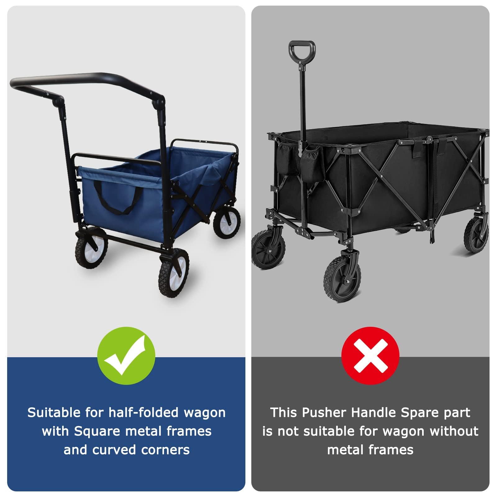 1 STK. Faltbarer Klappwagen Schiebegriff Wagen Ausrüstung Schwarz Leichter Ausziehbarer Wagen Trolley Zubehör