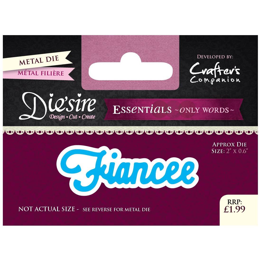 Crafter's Companion "Fiancee" Diesire Essentials Only Words, Purple