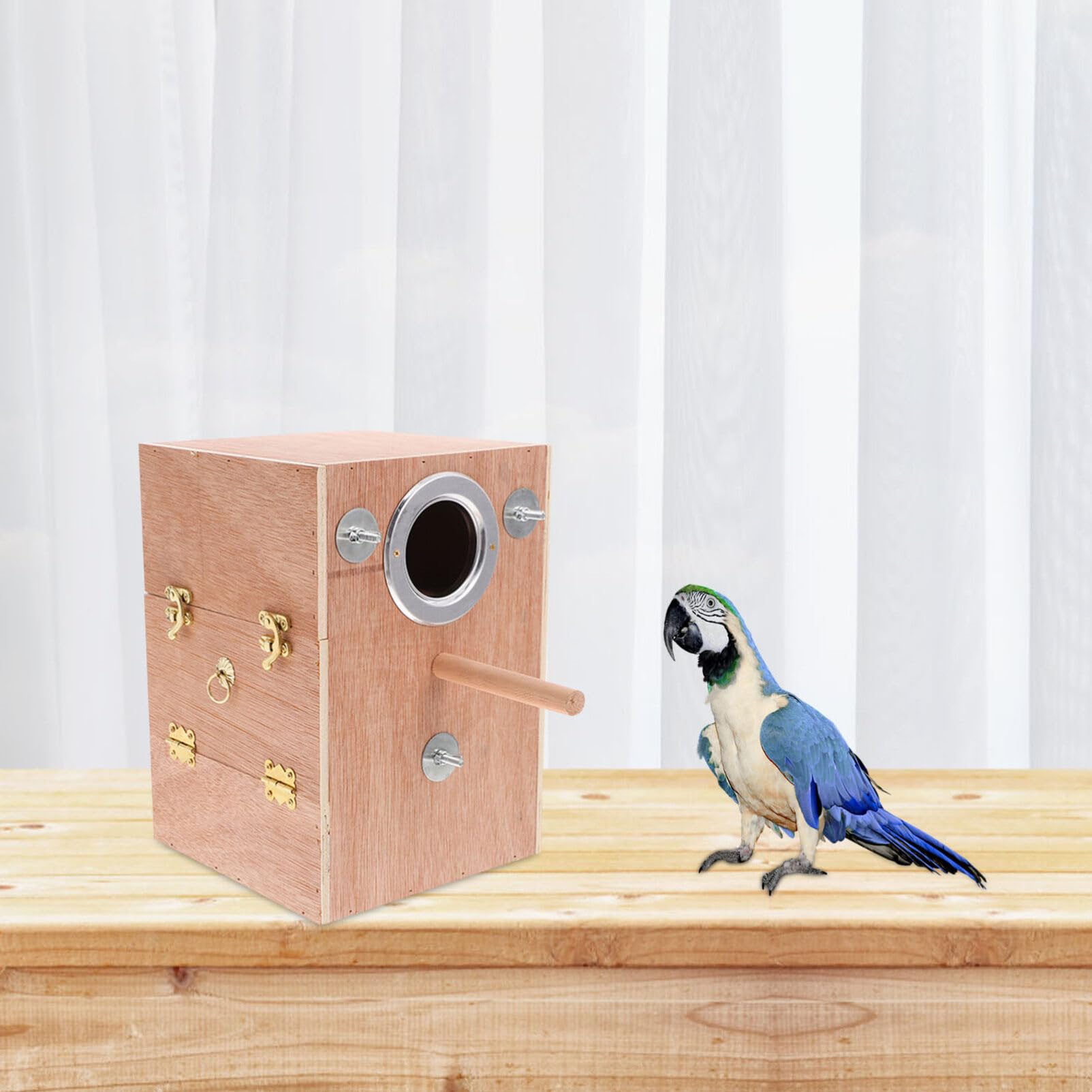 Happyyami Caja De Cría Colgante para Aves Nido De Madera Natural para Periquitos y Pájaros Pequeños Refugio Aislado y Duradero para Reproducción y Protección Exterior