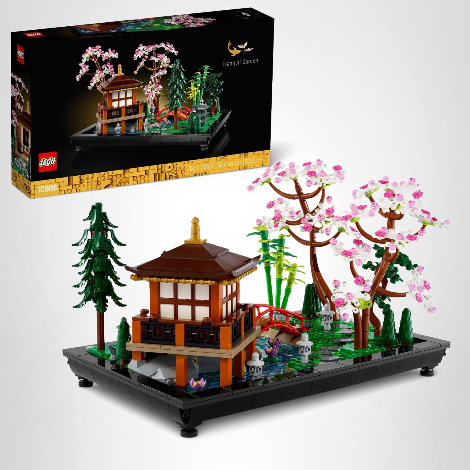 LEGO Icons Tranquil Garden Building Set - Detailed Japanese Zen Garden DIY Kit for Adults, Ages 18+ - Gift for Birthday - Building Block Set for Home Decor - 10315: Standard Packaging