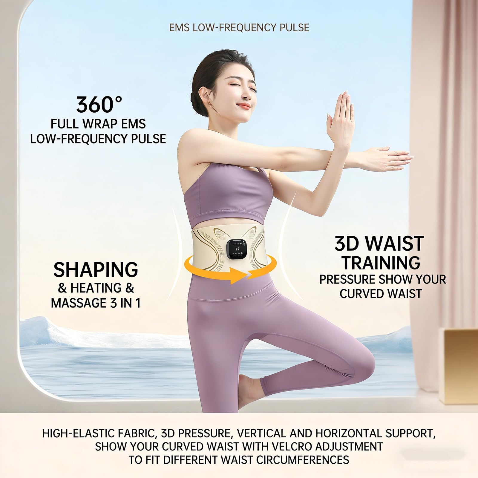 Ceinture Chauffante Dos et Massage,Ceinture Chauffante Lombaire sans Fil,Masseur Lombaire Sans Fil pour Soulagement Douleur et Détente, Cadeau Femme Homme