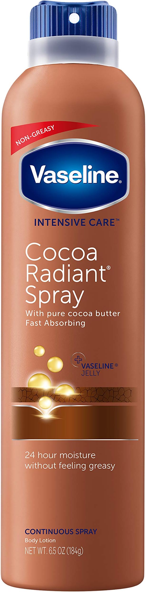 Vaseline, Spray & Go Moisturizer, Cocoa Radiant - 6.5 oz, Pack of 2