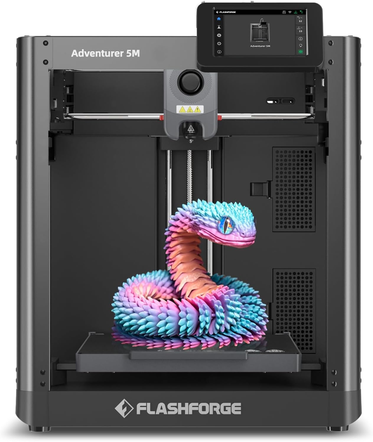 FLASHFORGE Adventurer 5M 3D Printer with Fully Auto Leveling, Max 600mm/s High Speed Printing, 280ยฐC Direct Extruder with 3S Detachable Nozzle, Core XY All Metal Structure, Print Size 220x220x220mm