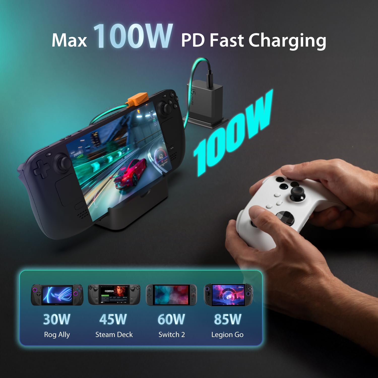 j5create Nintendo Switch 2 Dock Station, anche Omni per Steam Deck, ROG Ally, iPad e altro, 4K@60Hz con ricarica PD da 100 W, Gigabit RJ45 Ethernet, porta USB 3.2 Type A (JCD624)