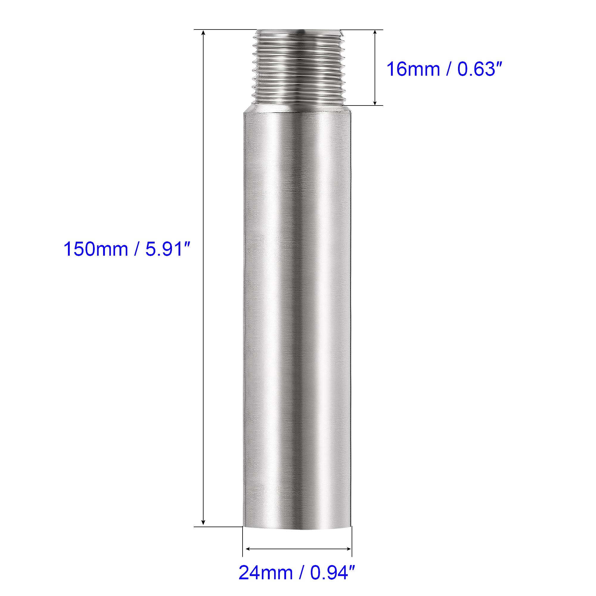 Unifizz Shower Head Extension Arm,150mm Shower Arm Extension Shower Head Extender 304 Stainless Steel 1/2PT Male to 1/2PT Female Thread - Image 2
