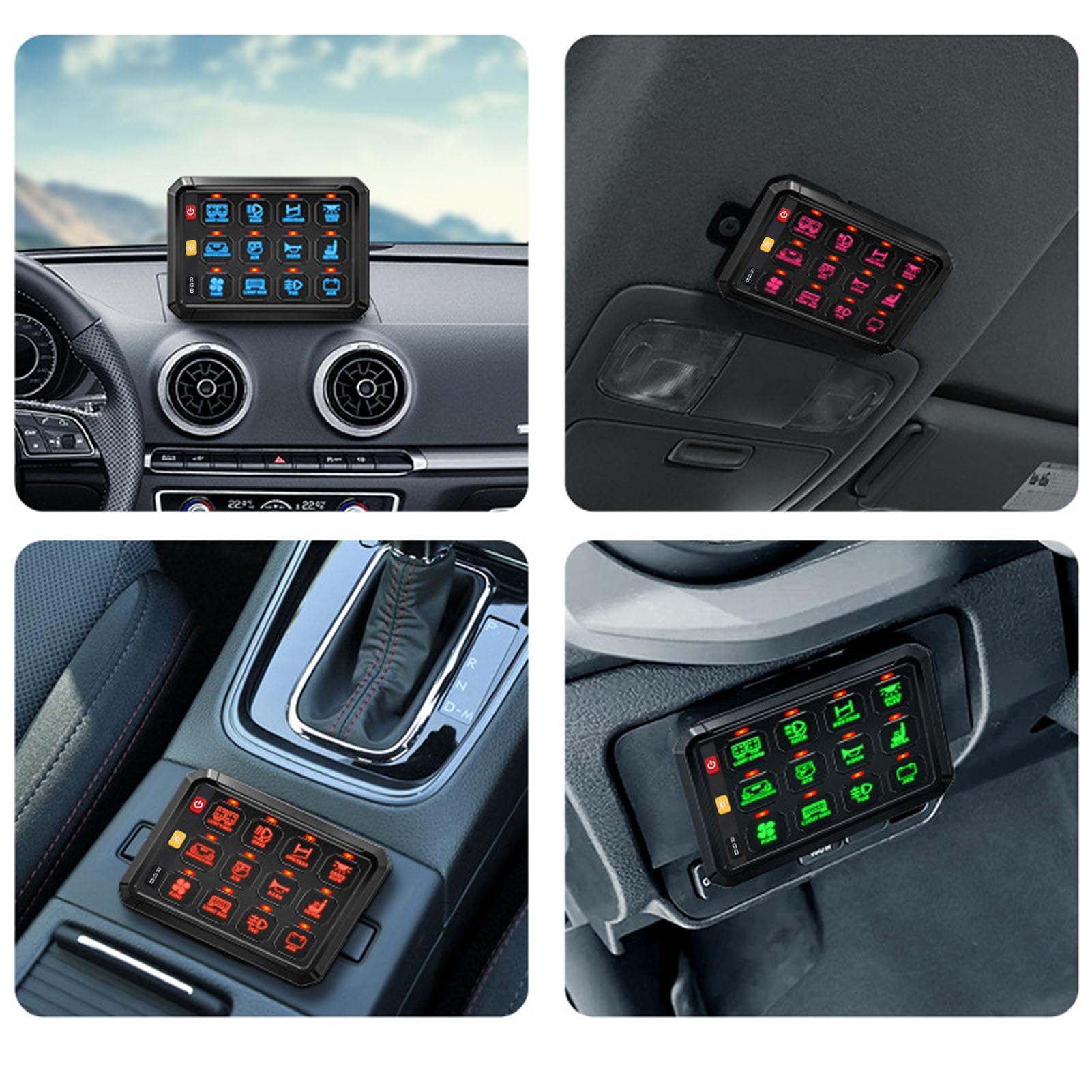 Tbest Panel Przełączników Gangowych RGB 12 12V 24V 80Amp 960W 1920W możliwość Przyciemniania Niebieskie Podświetlenie Dotykowy Panel Sterowania Skrzynka Przekaźnikowa dla RV Ciężarówka