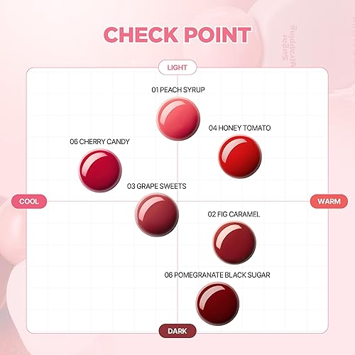 Miniatura 5 de lilybyred Sugar Wrapping Tint Gloss  Tinte labial vítreo coreano, acabado esmaltado suave, ligero y antiadherente, no se oscurece, cuidado de los