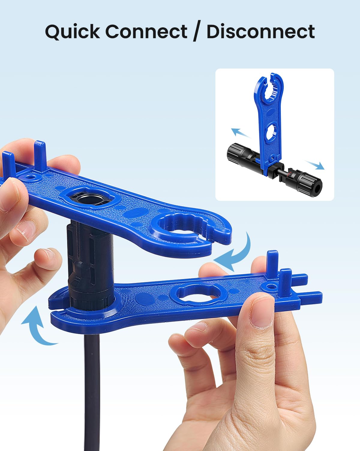 Kit de herramientas de crimpado solar con 6 pares de conectores solares, crimpadora, pelacables y 2 llaves inglesas