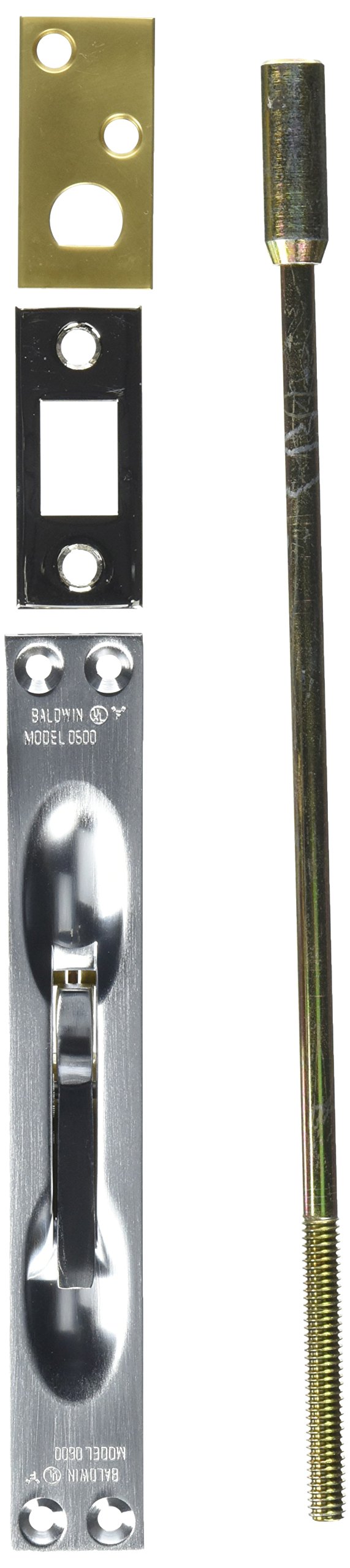 Flush bolt Baudouin 0600264 en chrome satiné de 30,5 cm pour porte