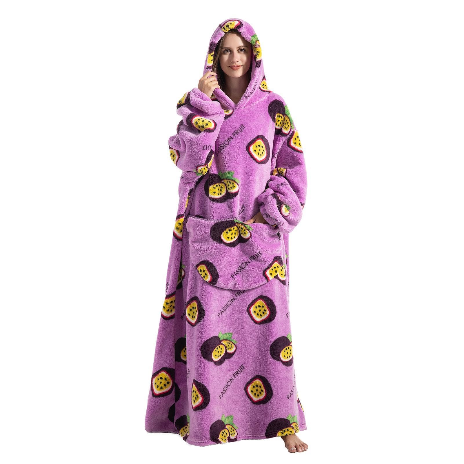 Coperta con cappuccio oversize | Allunga super morbida coperta con cappuccio con tasca | Coperta universale con cappuccio, coperta indossabile in peluche per casa, divano, bambini