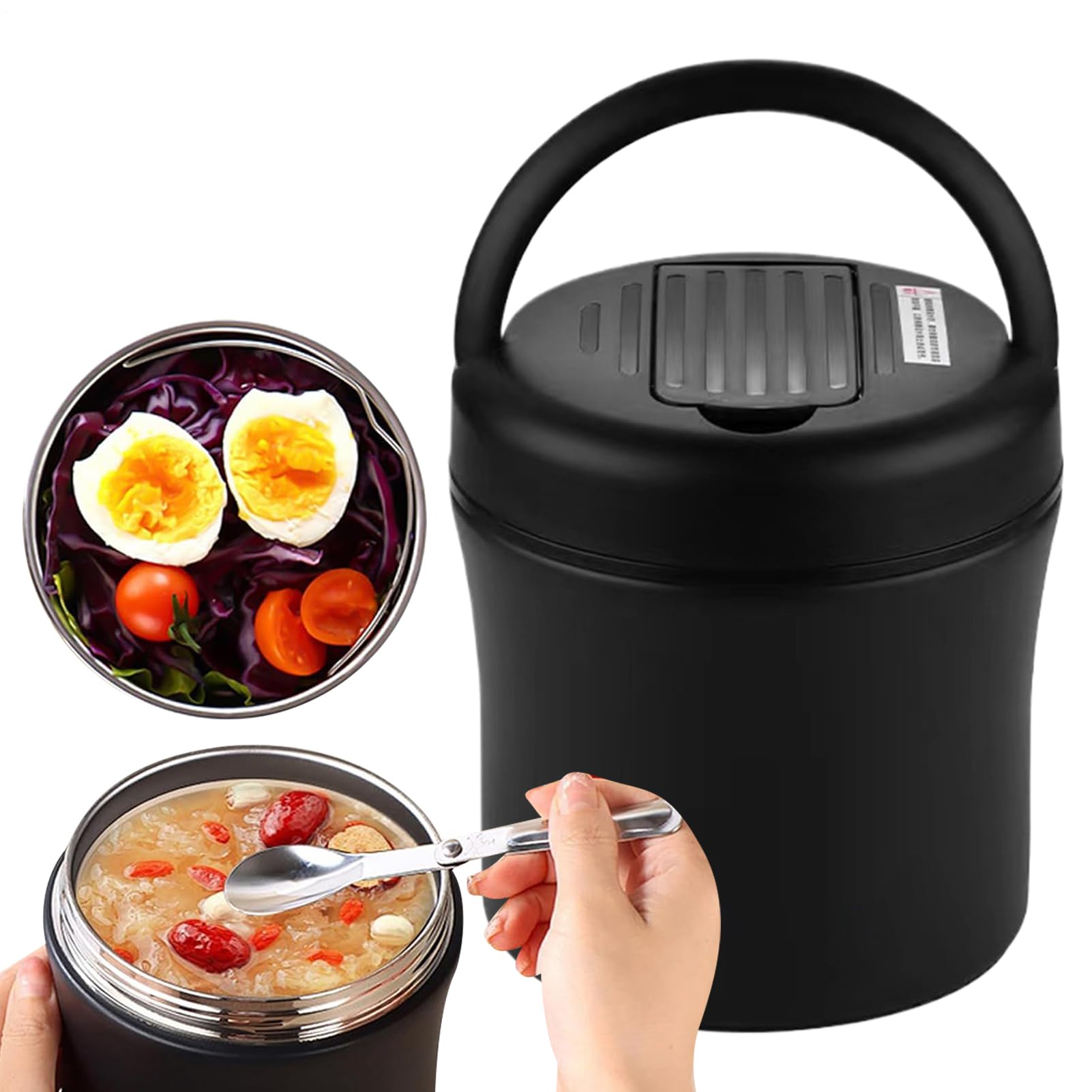 Tartera aislante contra almuerzos fríos: tarro hermético 1.2L para comida caliente