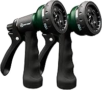 AUTOMAN 2-Pack Garden Hose Nozzles - 7 Adjustable Spray Patterns, Slip-Resistant ABS+TPR Grip, Leak-Proof for Lawn Watering, Car Wash & Pet Shower