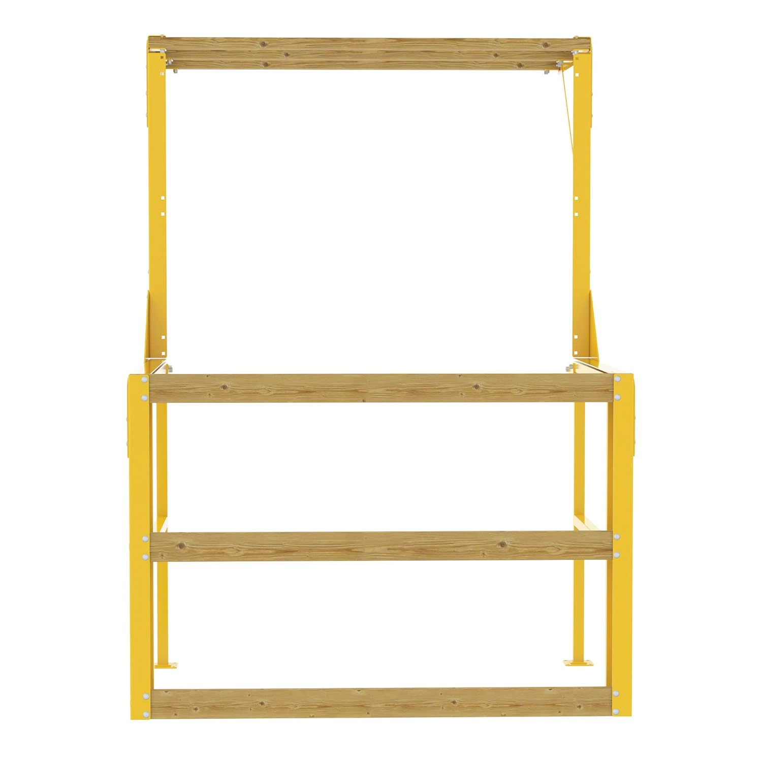 Vestil MEZZ-KD-88T-93D Steel Mezzanine Safety Gate Knockdown 87-3/16 In x 96 In x 87-9/16 In Yellow