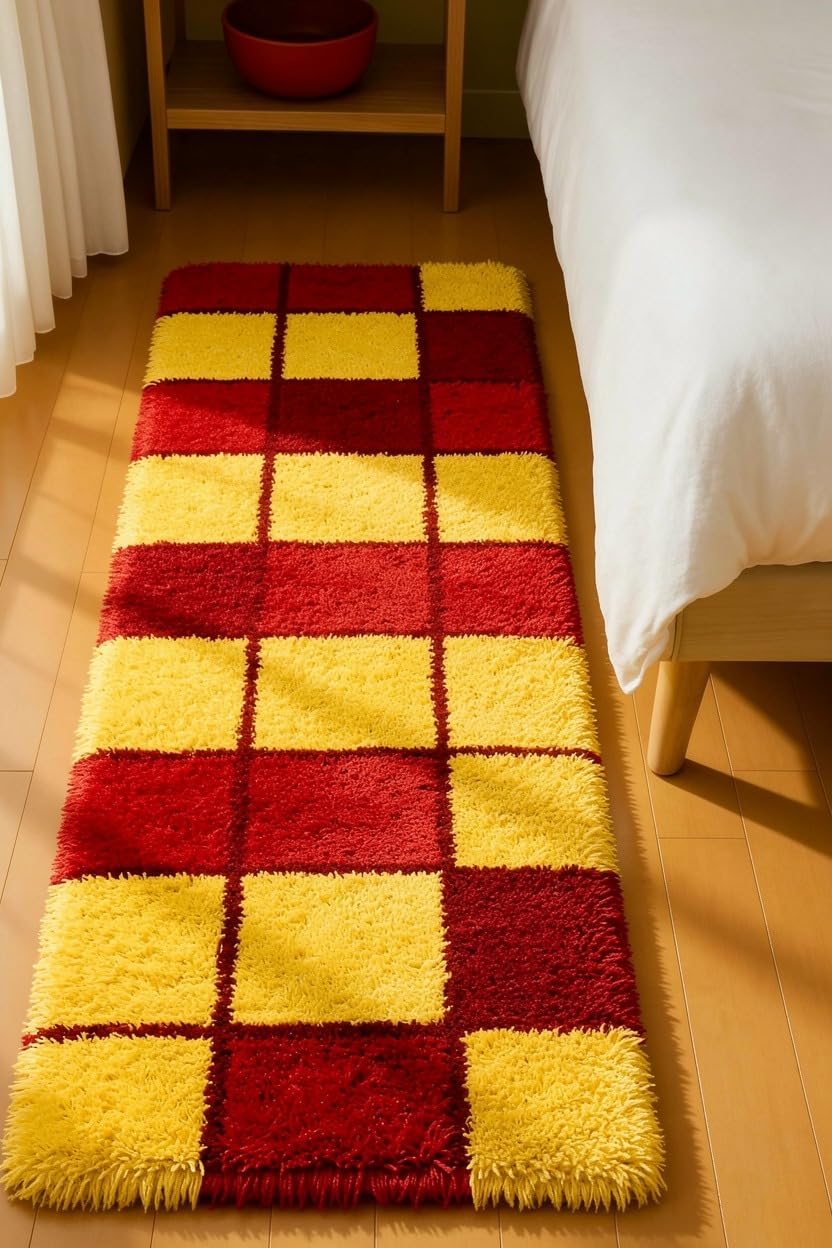 EASTRUGS Micro Fiber Shaggy Runner Fluffy Soft Runner for Bedroom Comfort, Hallway & Living Room,Kitchan, (BB6, 1.5x4 Feet)