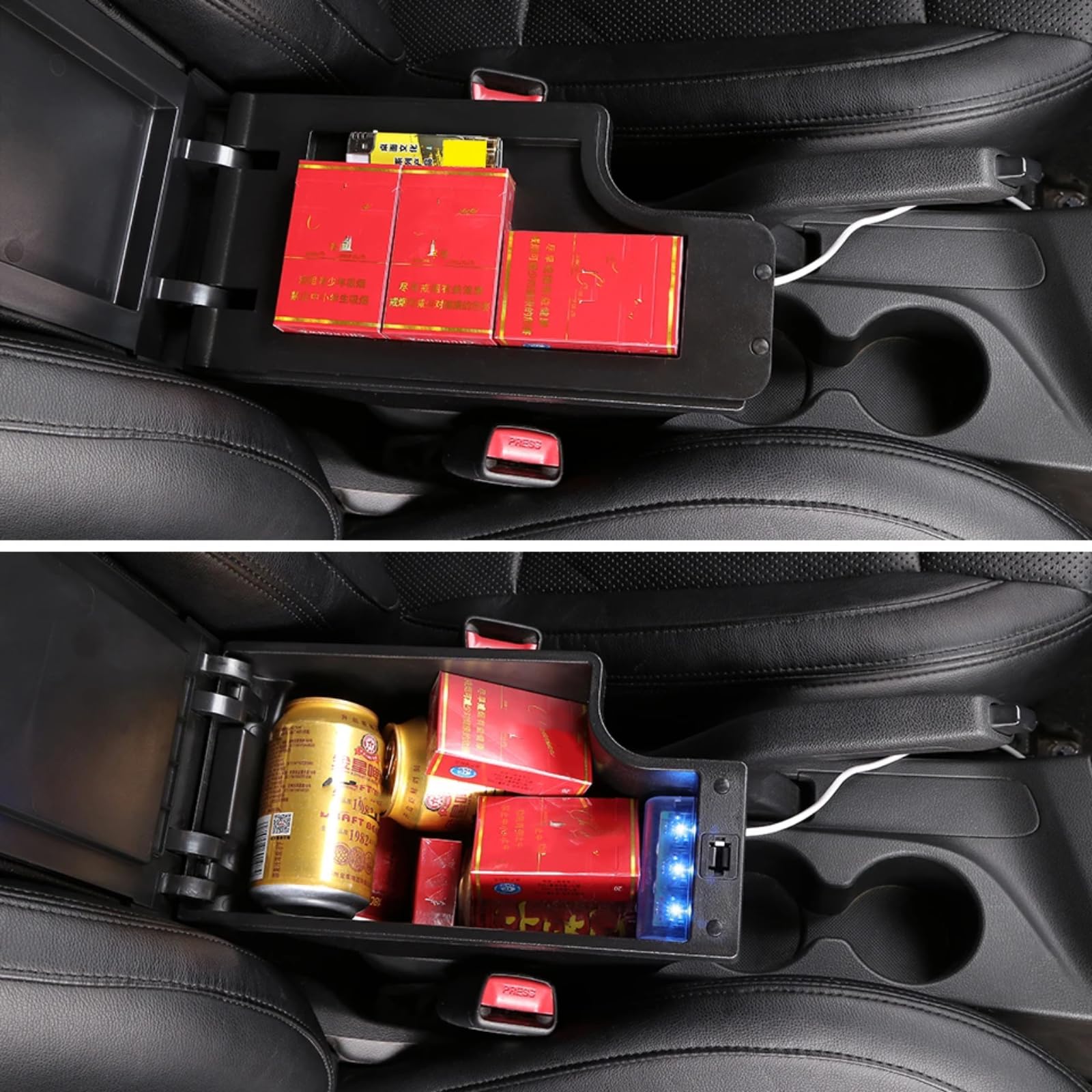 Podłokietnik ze schowkiem Dla Chevrolet Dla Sail 3 Aveo Schowek Auto Duża przestrzeń Obrotowe akcesoria samochodowe Części do modernizacji Wnętrze Ładowanie przez USB