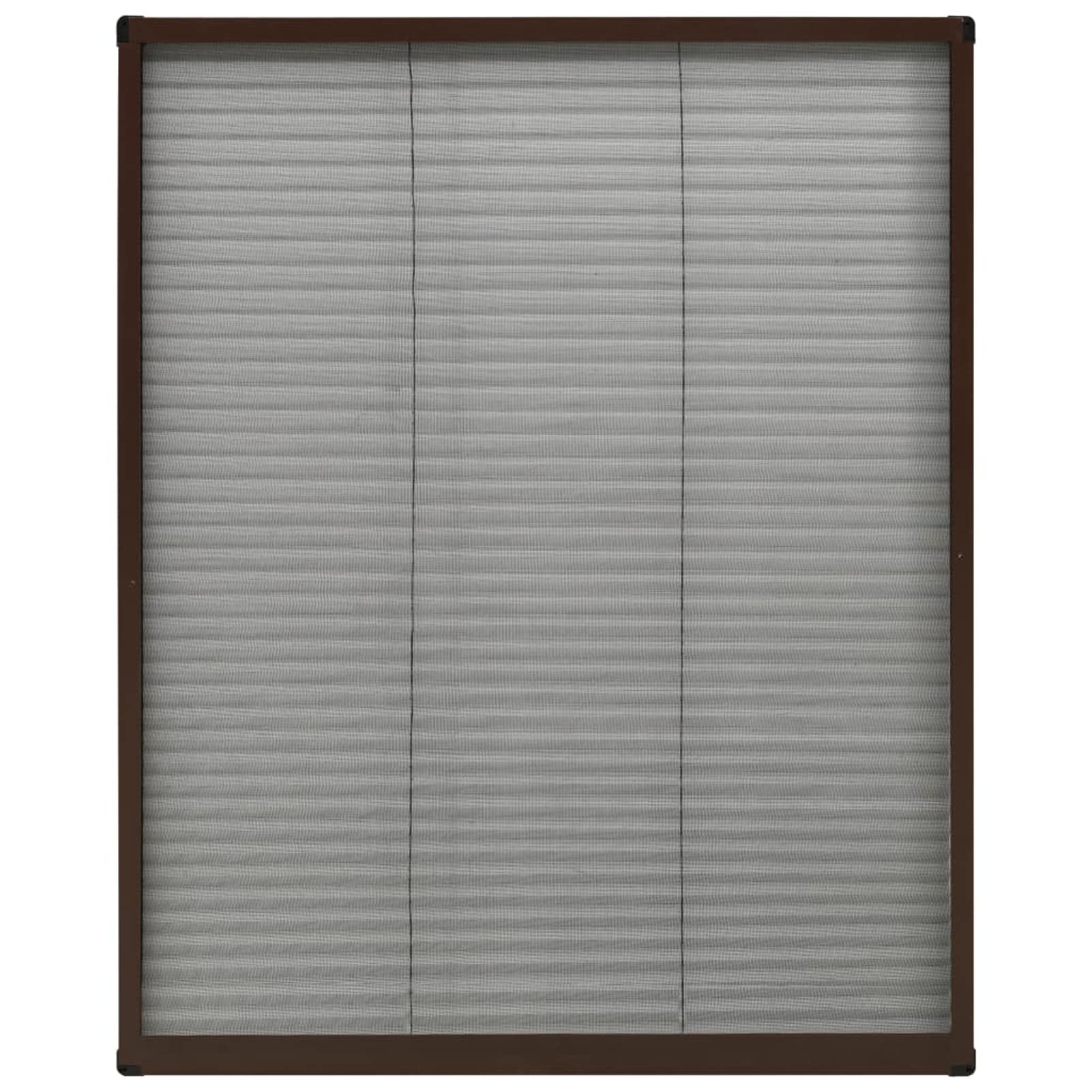 Insektenschutz-Plissee für Fenster, Fliegengitter Fenster, Fliegenschutz Fenster, Pollenschutzgitter Fenster, Insektengitter Fenster, Insektennetz, Fensternetz, Aluminium Braun 60x80 cm