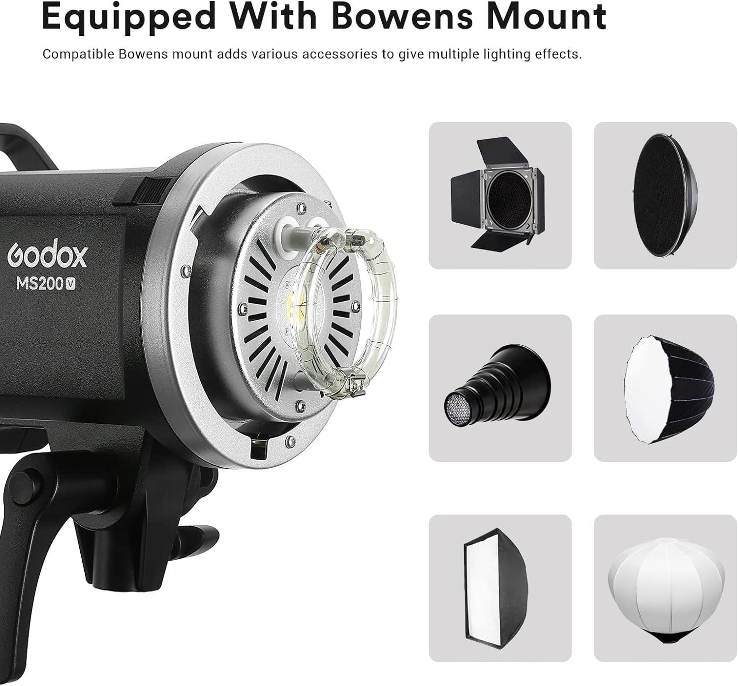 Godox MS200V 200W Studio Flash aggiornato LED lampada di modellazione, GN53,2.4G Wireless X System Strobe Studio Portrait Fotografia Monolight