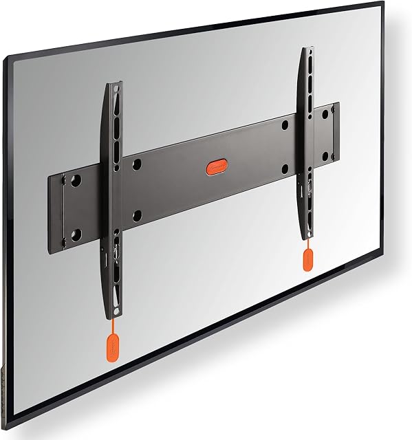 Vogel's BASE 05M flat TV wall bracket for 32-55 inch (81-140 cm) TVs, max. 66 lbs (30 kg), TV wall mount also compatible for LED, QLED and OLED TVs, VESA 100x100 to 400x400, Black