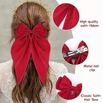 ヘアアクセサリー SILK SATIN BOW HAIR CLIPE Amazon.com : Zkptops 4Pcs Hair Bow Silky Satin Hair Clips