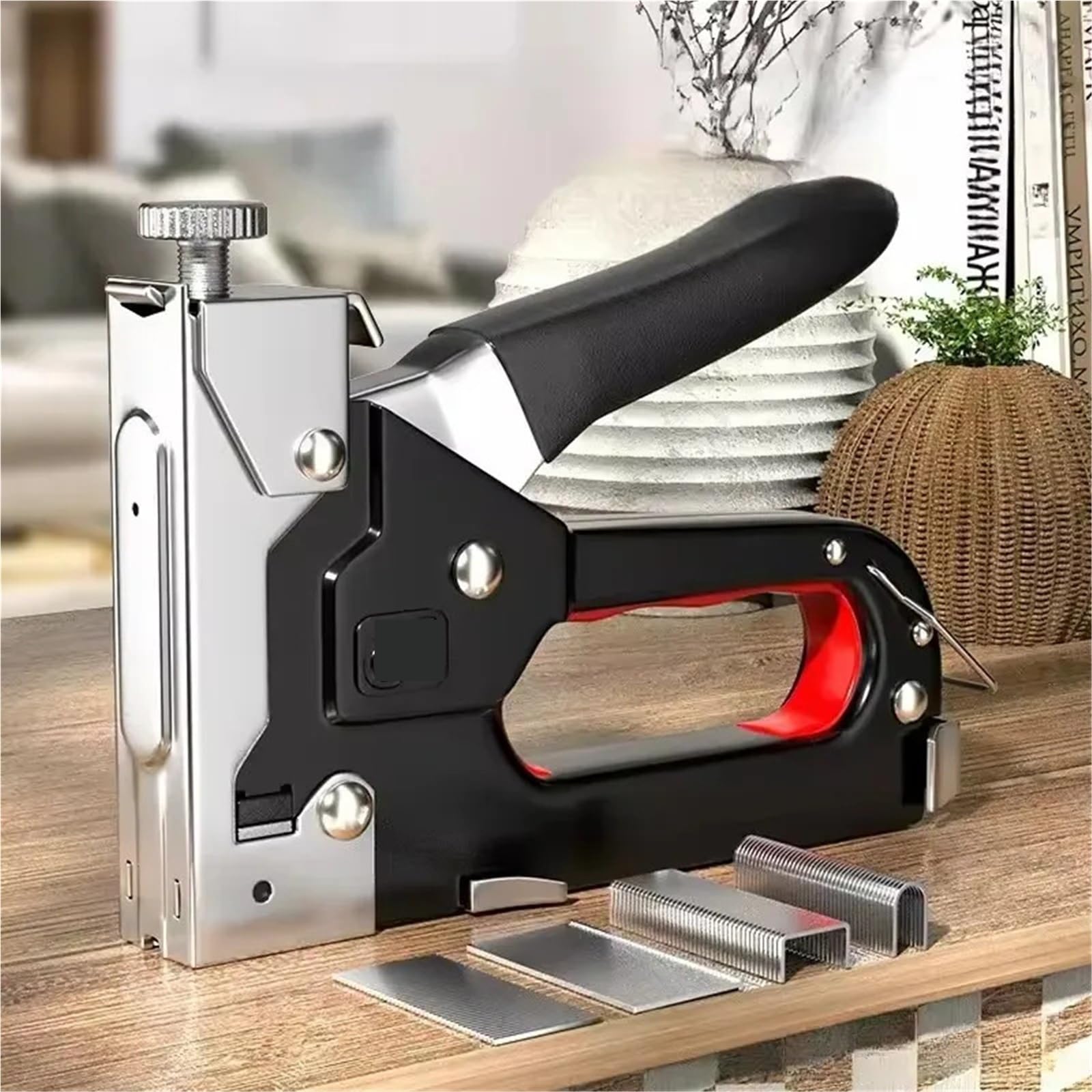Graffettatrice Per Legno Pistola for chiodatura manuale 4 in 1 Tappezzeria | Cucitrice for costruzioni Graffatrici for carichi pesanti Chiodi ad aria for la lavorazione del legno con 800(Only I Nail)