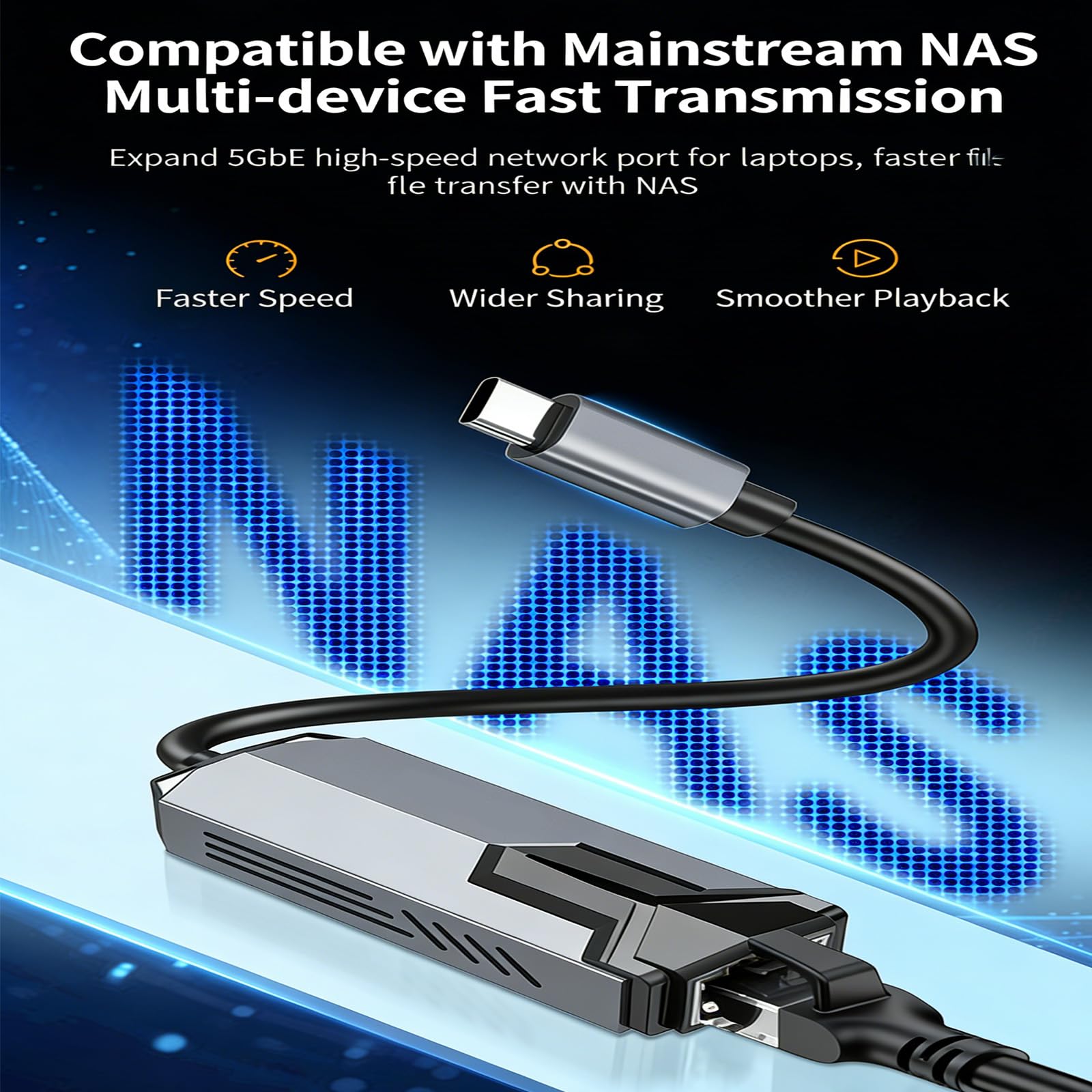 Adaptateur USB3.0 RJ45 de Type C, Connexion Internet Rapide 5000 Mbps pour Accessoires informatiques, Adaptateur réseau Ethernet, convertisseur de dongle Gigabit pour