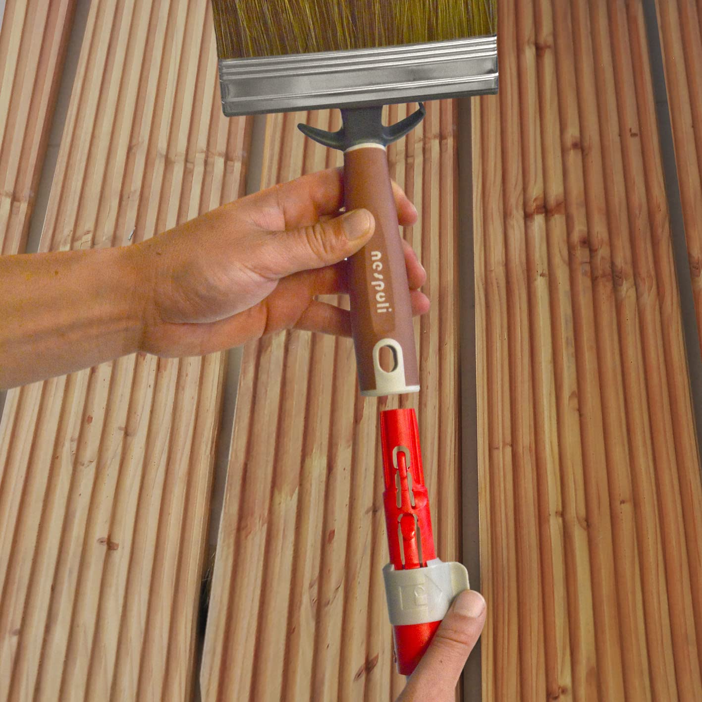 Nespoli Brosse d'étanchéité d'angle de 140 mm pour Les travaux de lasure sur de Grandes Surfaces et des endroits Difficiles d'accès