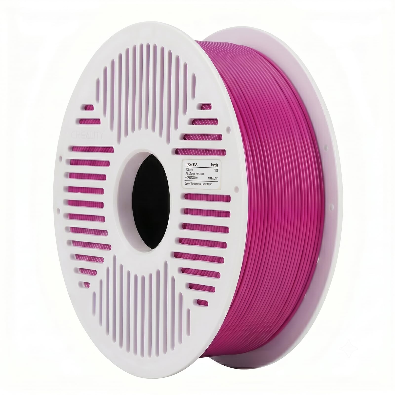 Creality Hyper PLA Filament RFID 1.75mm with Reusable Spool 1KG, High Speed Up to 600mm/s, Purple, 1-Pack