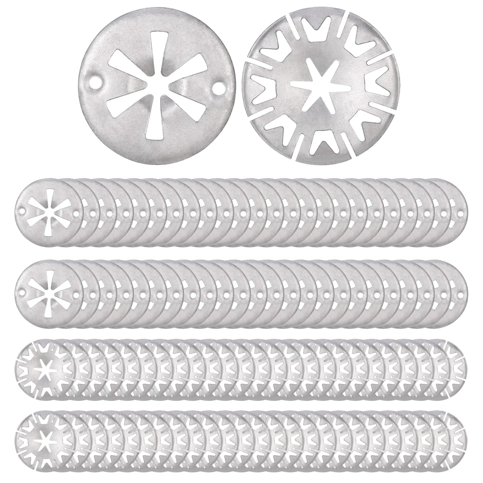 Zocipro 100Pcs Rondelle di Bloccaggio in Acciaio, Rondelle a Stella di Bloccaggio, Clip di Fissaggio Sotto Copertura Motore per Auto Varie (Due Stili)